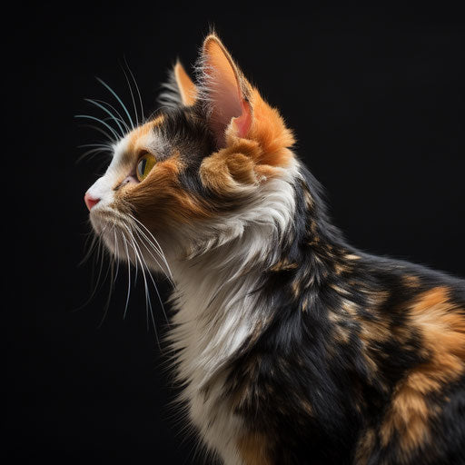 Calico cat profile view