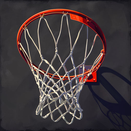 Realistic basketball hoop clipart on dark background