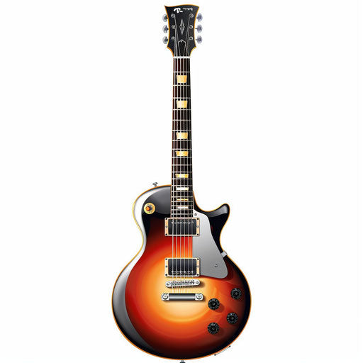 Photo realistic electric guitar on flat white background