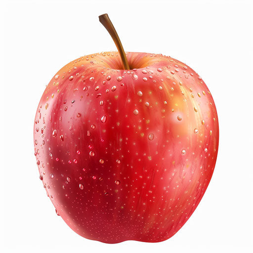 Apple clipart png with photo realistic style and flat blue background