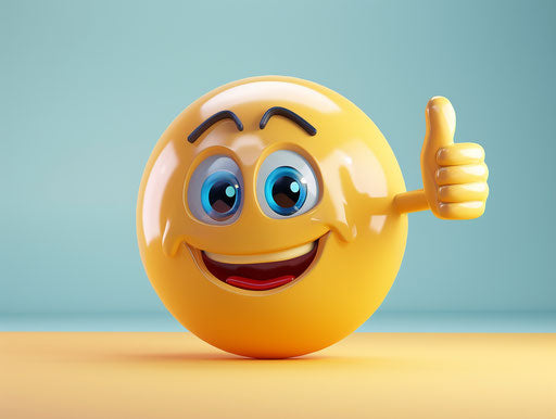 Positive emotion in auto body works style, shiny eyes