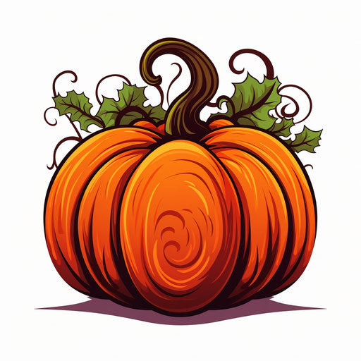 Pumpkin vector in the style of Chiaroscuro Art, on a white background