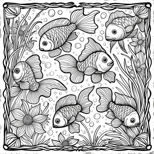 Circular fish in the pond