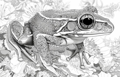 Free coloring page of a frog for printing