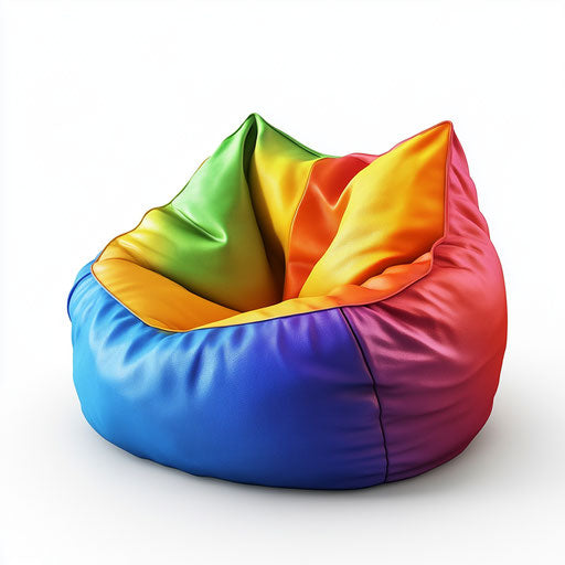 Realistic classroom bean bag chairs, high resolution, isolated