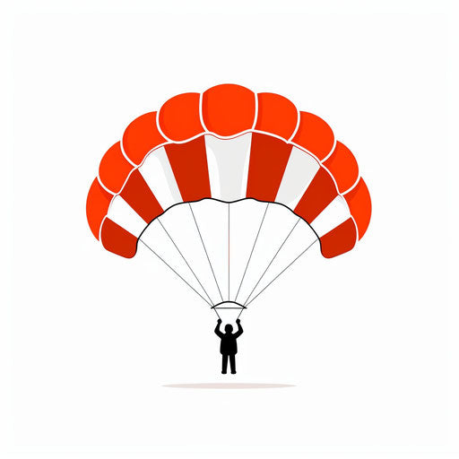 Parachute clipart in the Minimalist style, on white background