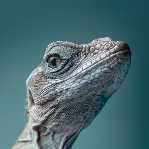 Portrait of an anole lizard with a playful expression