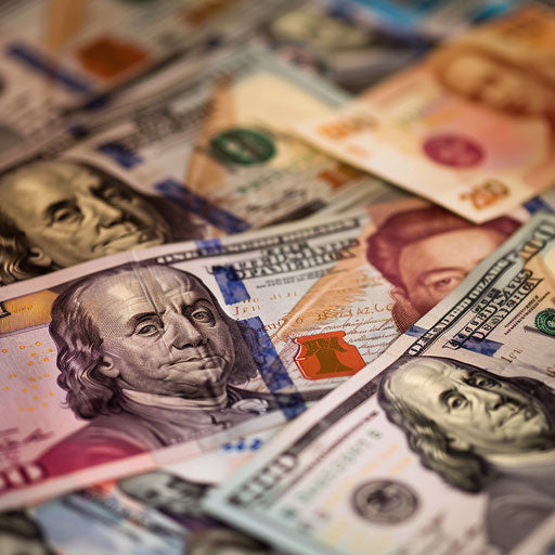 Visualize finance and international currencies exchange