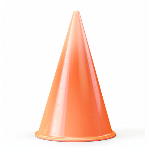 Photo-realistic cone clipart on flat white background, bright colors and smooth finishes