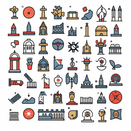 Social studies clipart in Minimalist style, white background