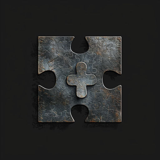Realistic puzzle piece image with space for name