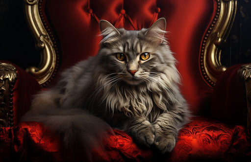 Cat in the living room, looking at the camera