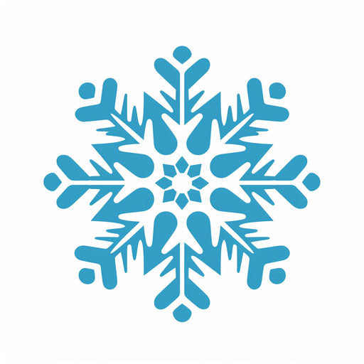 Minimalist style snowflake illustration on white background