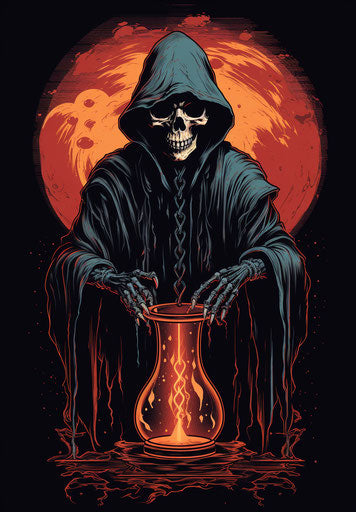Death wielding a sacred hourglass