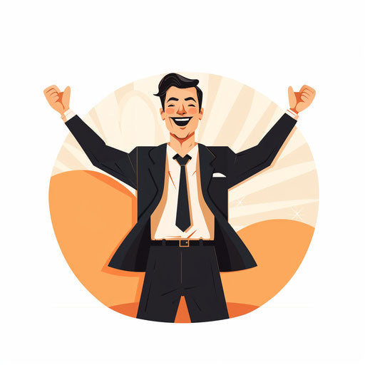 Superb job clip art in Minimalist style, on white background