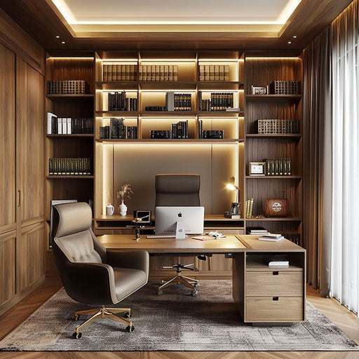 Home office blending work and comfort