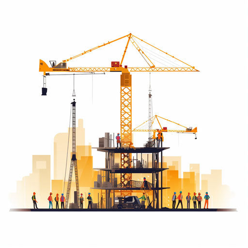 Minimalist-style under construction illustration on white background