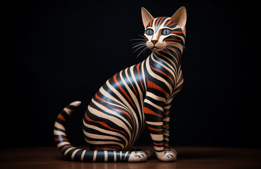 Person cat for sale, streaked, precise and sharp style, nabis 17:11