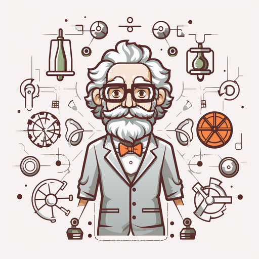 Minimalist style professor on white background