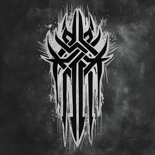 Bold tattoo sketch of a sigil for strength