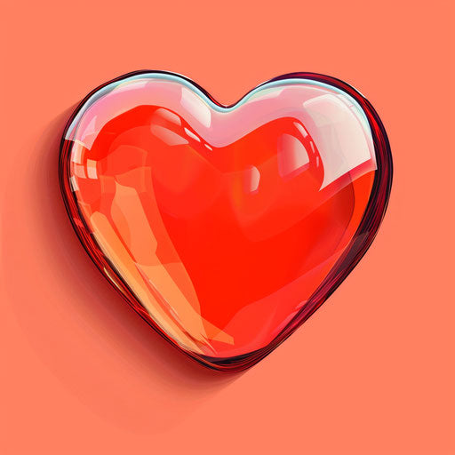 Cute heart clipart with random colorful background