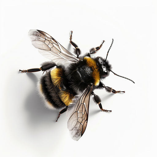 Realistic bumblebee clipart on flat white background