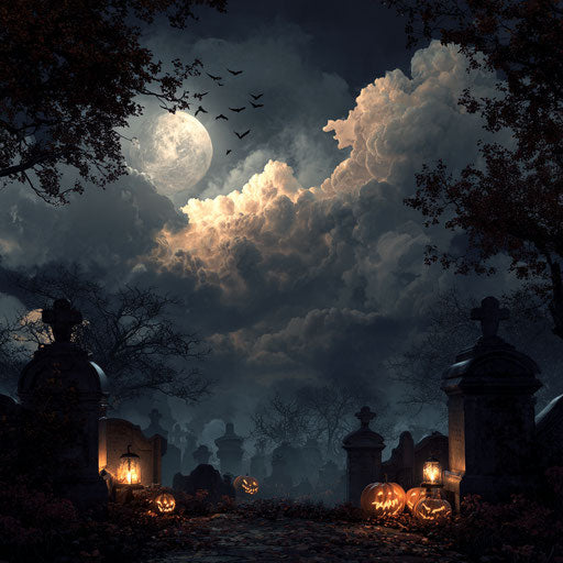Dark and Mysterious Halloween Scene with Spooky Fun
