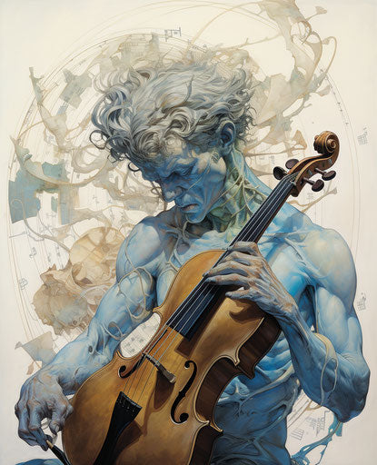 Drawing of music in iconic rock and roll style