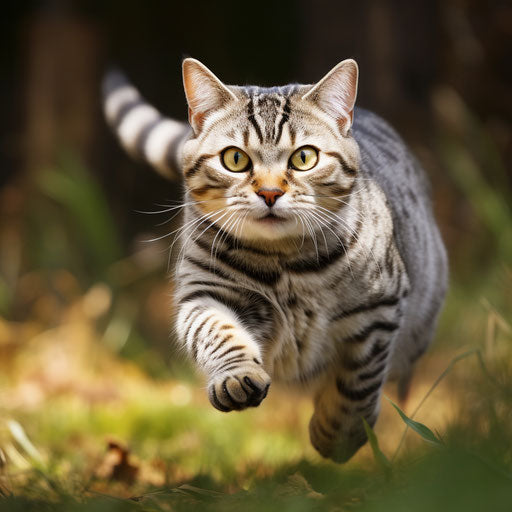 American shorthair cat running