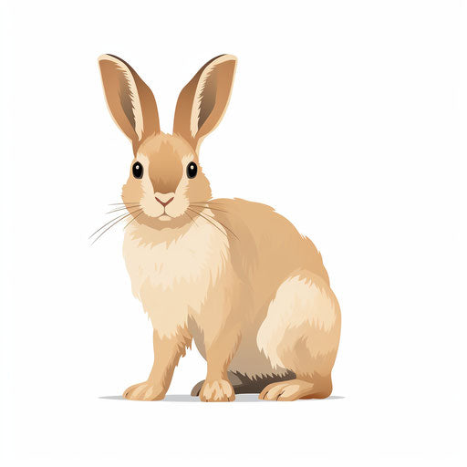 Minimalist rabbit clipart on a white background