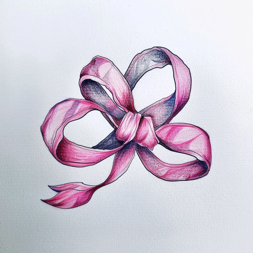 Infinity symbol intertwined with a pink ribbon as tattoo