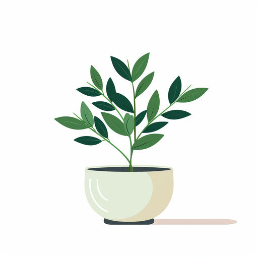 Minimalist style plant illustration, on a white background