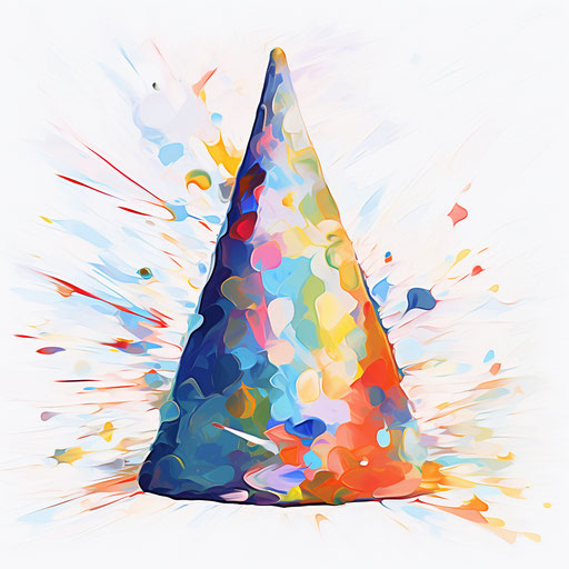 Party hat in Impressionistic Art style, on white background