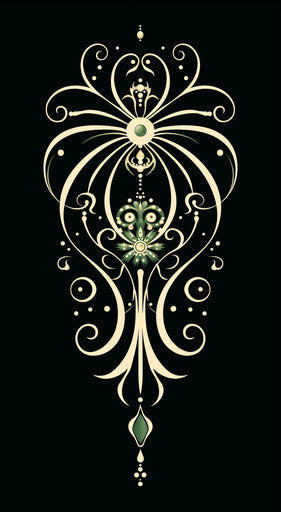 Black and white spider design, rococo minimalist decoration