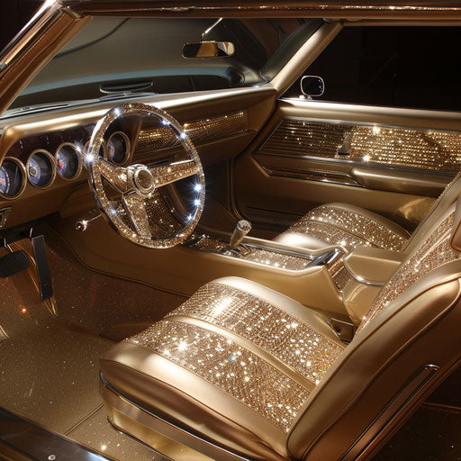 Luxurious 1969 Chevrolet Chevelle SS concept car with diamond-encrusted details and plush interior