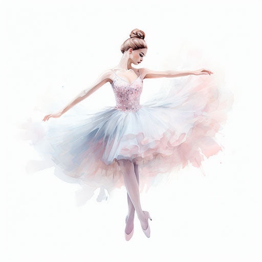 Ballerina clipart in the style of Pastel Colors Art