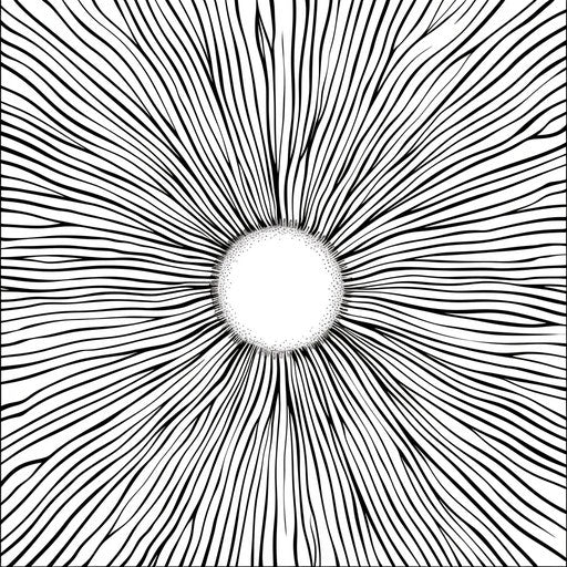 A simple sun with bold, easy-to-color rays