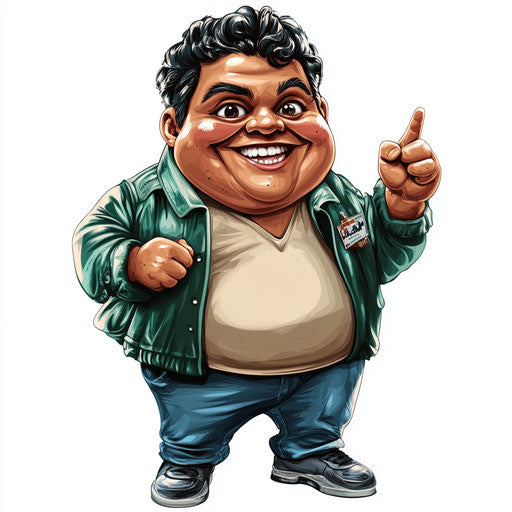 Humorous caricature of a charity clipart with human characteristics