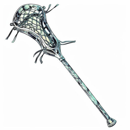 Photo realistic style lacrosse clipart on white background with soft lighting