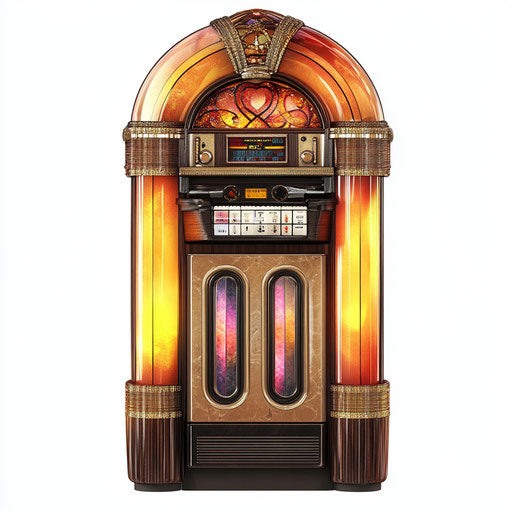 Realistic clipart of a jukebox, high resolution, isolated