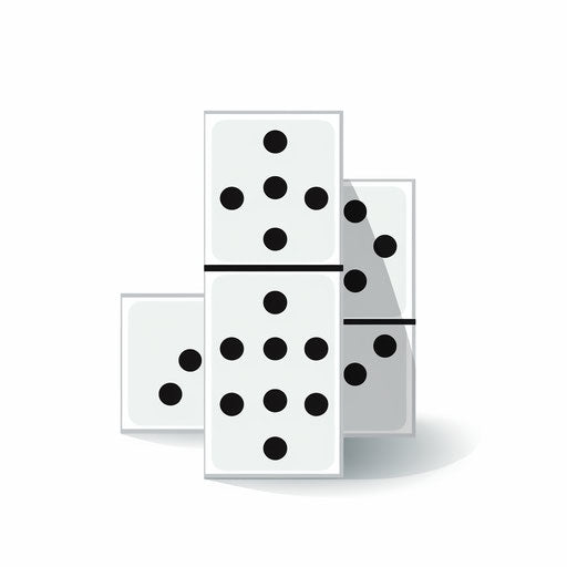 Minimalist style domino clipart, on white background