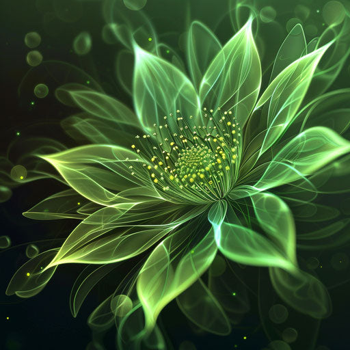 Attractive green flower with outline of seeds