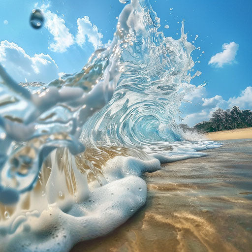 Wave rolling onto the sandy shore of Palolem Beach