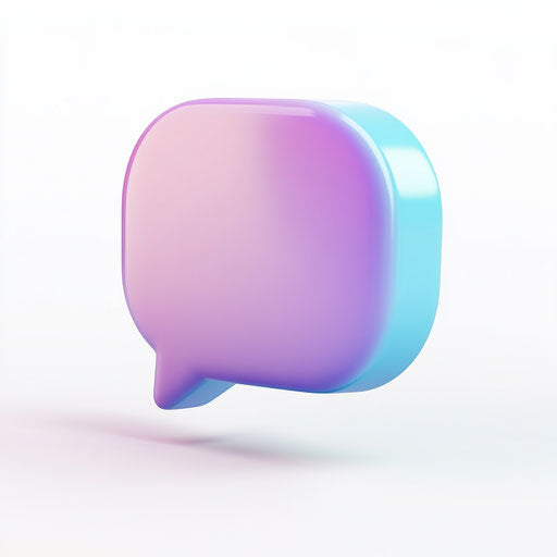 3D chat with flat white background, isolated clipart