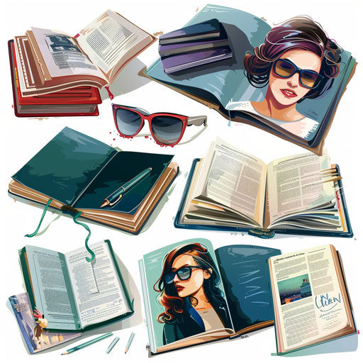 Yearbook clipart in photo realistic style on white background