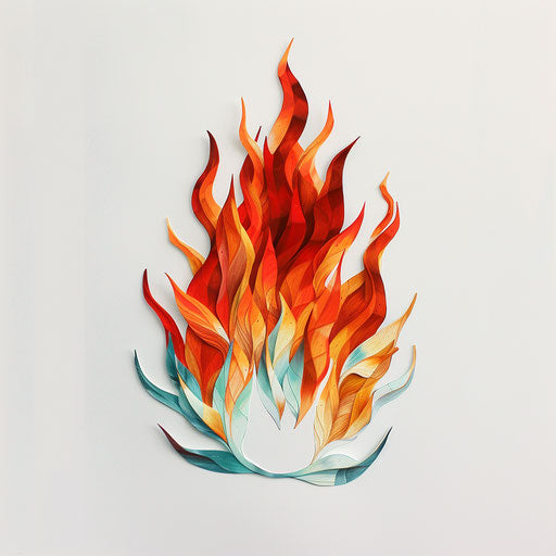 Fire symbol on white background, youthful energy style