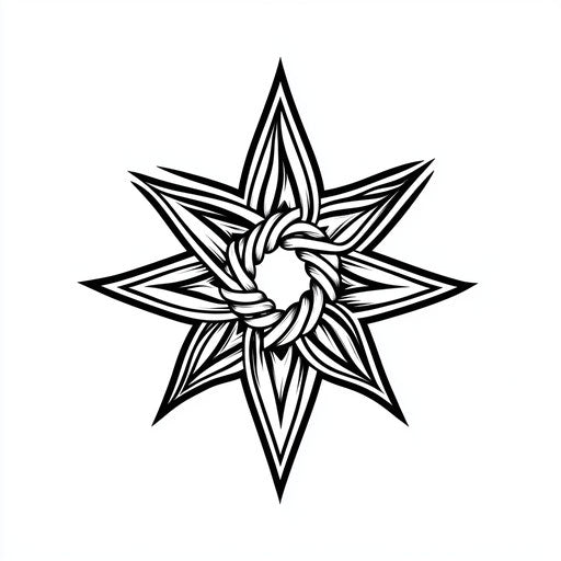 Star tattoo with Celtic knot design on hand