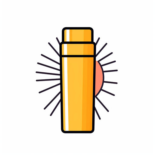 Minimalist illustration of sunscreen on white background
