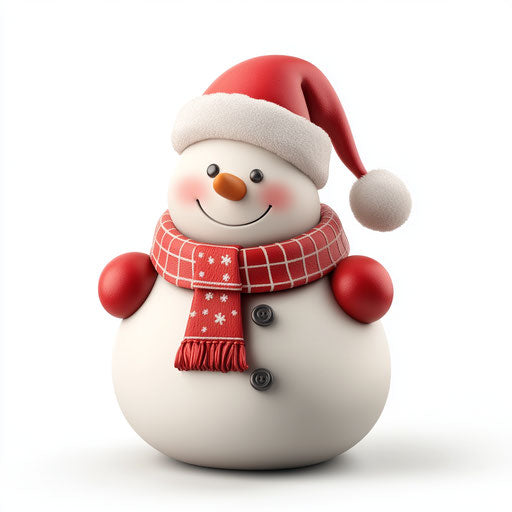 3D merry christmas in photo realistic style with a flat white background, isolated clipart