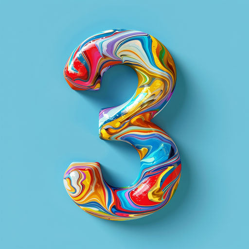 3 clipart in photo realistic style on random color background